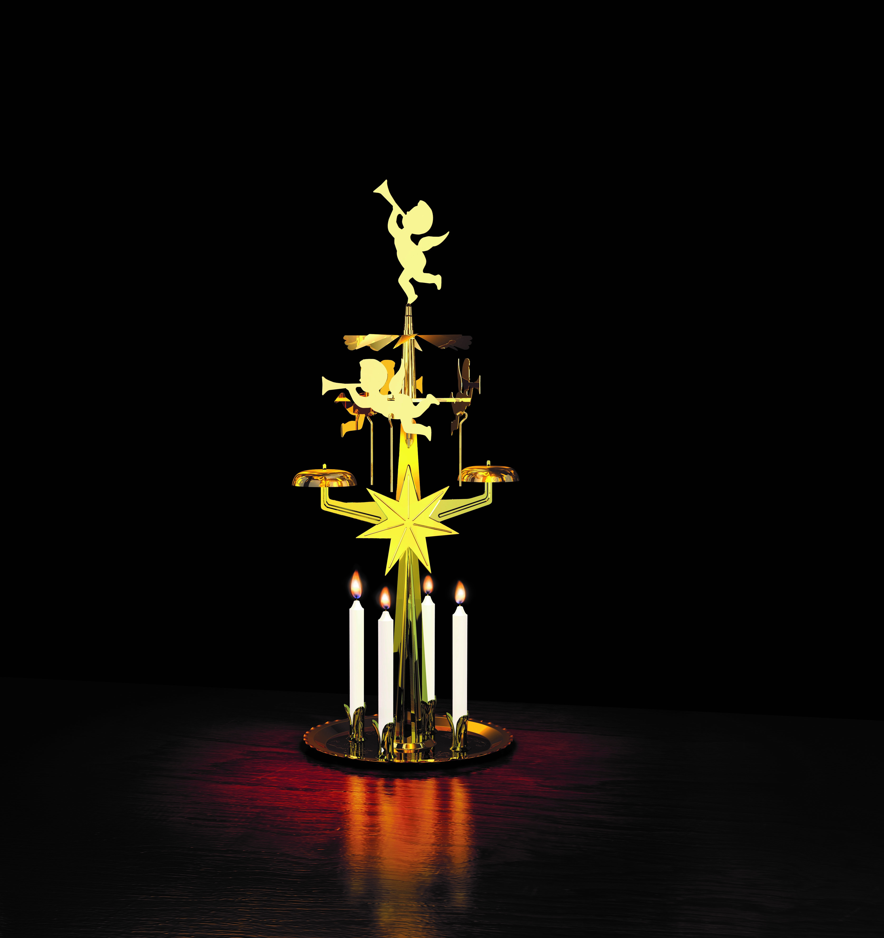 Centrerat änglaspel i mässing